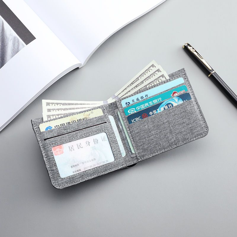 Canvas wallet men's trendy brand fashion simple casual student wallet multi-functional driver's license all-in-one bag multi-card card holder