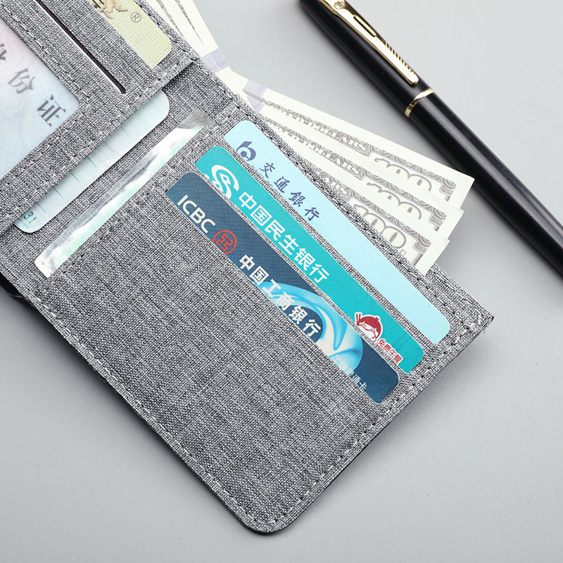 Canvas wallet men's trendy brand fashion simple casual student wallet multi-functional driver's license all-in-one bag multi-card card holder