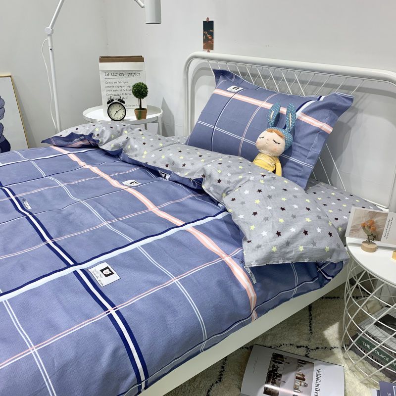 Cotton student dormitory three-piece set male and female dormitory full cotton quilt cover quilt cover bed single 1.2m bedding