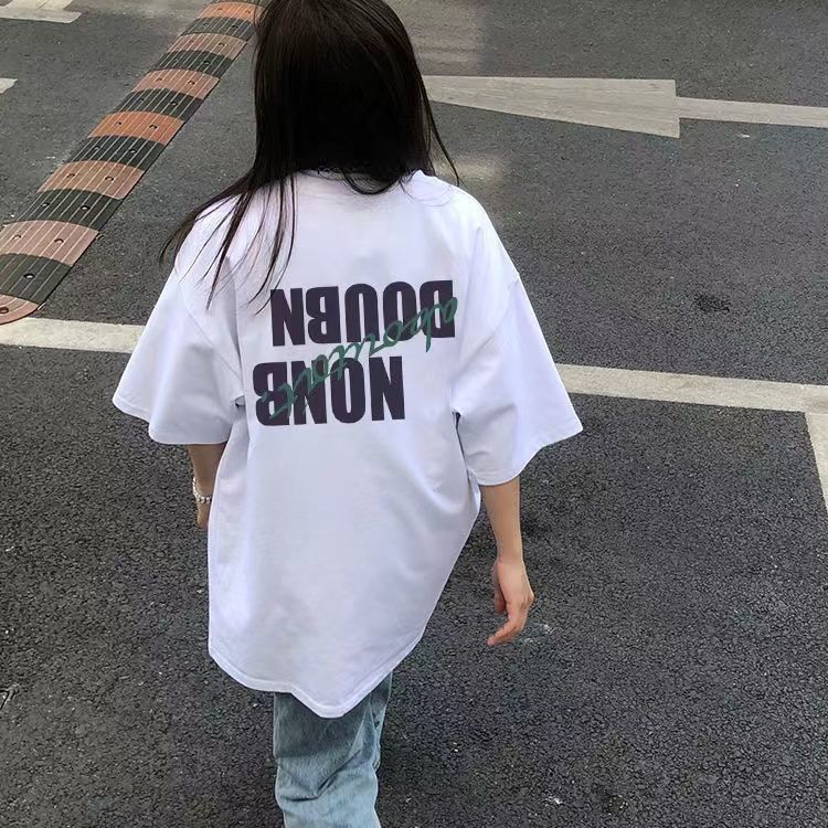 100%純棉短袖t恤女2022年新款夏學生體恤ins原宿風寬鬆上衣ins潮