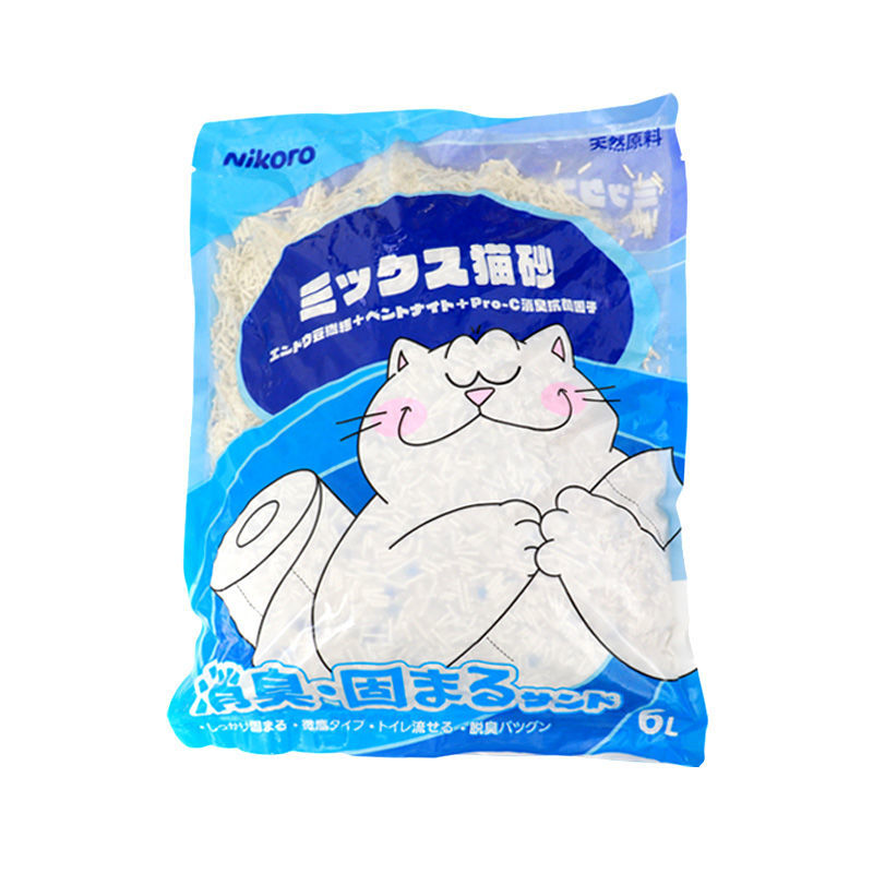 妮可露Nikoro混合猫砂6L豆腐砂速溶可冲厕所抑菌消臭除臭1袋2.5kg