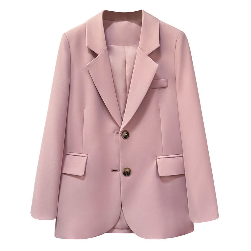 Pink suit jacket women's  spring new design sense trendy all-match casual temperament all-match small suit
