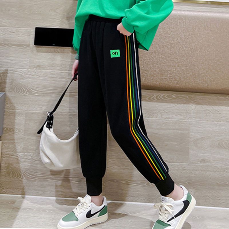 女童褲子春秋款兒童休閒外穿長褲2022秋季新款中大童洋氣女孩潮童