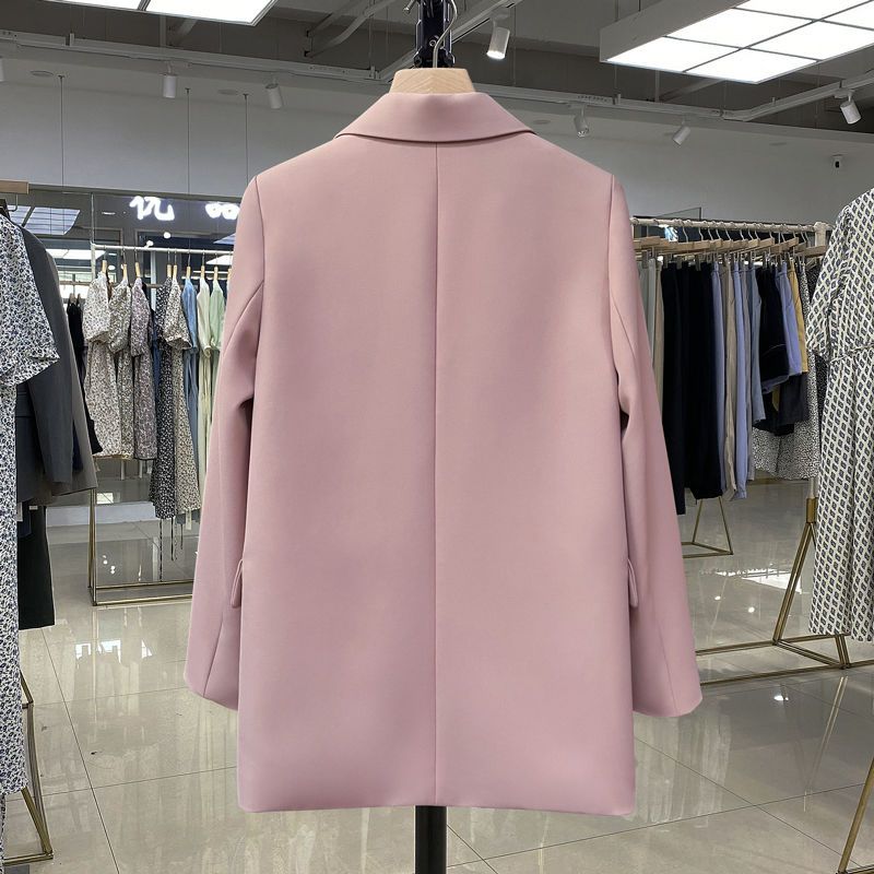 Pink suit jacket women's  spring new design sense trendy all-match casual temperament all-match small suit
