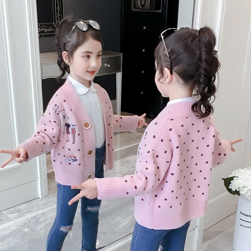 New children's knitted jacket male and female baby autumn Korean version of the bottoming shirt cardigan baby fashion knitted sweater top