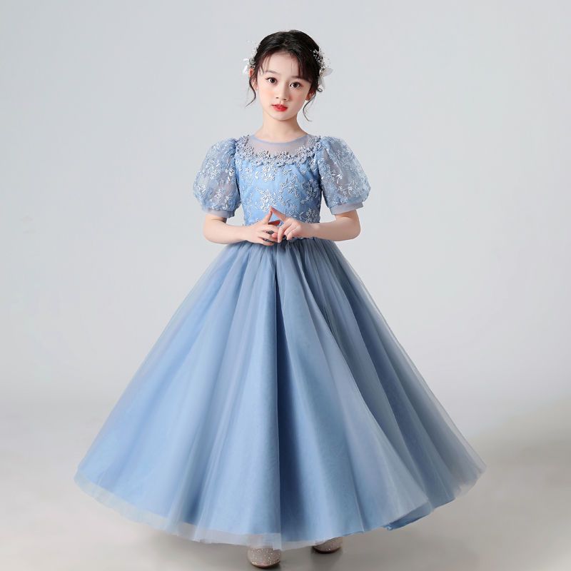 Flower girl wedding little girl dress princess dress children's high-end wedding dress host girl piano playing evening dress