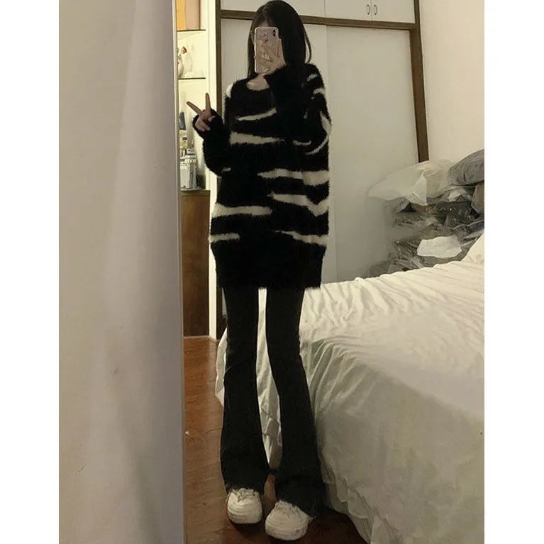 Black micro-flared jeans for women 2023 autumn new high-waisted slimming stretchy slim versatile straight-leg flared pants