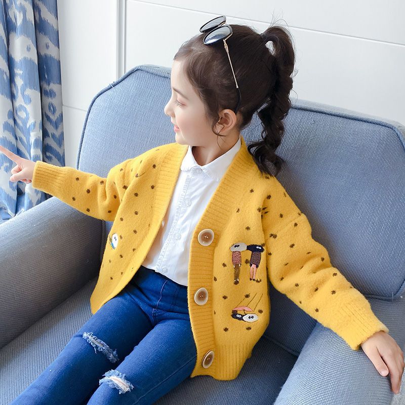 New children's knitted jacket male and female baby autumn Korean version of the bottoming shirt cardigan baby fashion knitted sweater top
