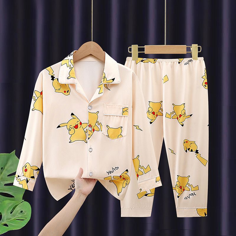 Children's pajamas spring and autumn long-sleeved cotton boys cartoon home service boys 12 middle and older children 15 new spring and autumn suits