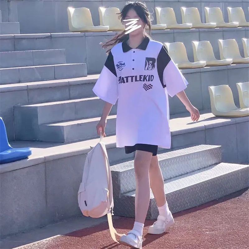 Shorts casual fashion suit female summer sports a set of students loose POLO shirt two-piece suit tide