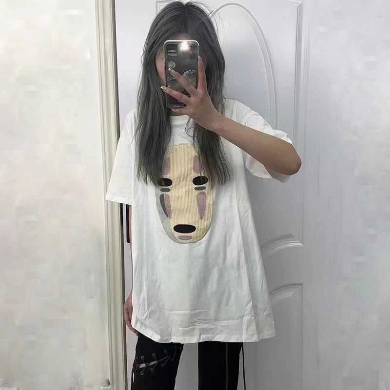 夏季2022新款ins潮牌印花短袖t恤女寬鬆純棉設計感小眾半袖體恤衫