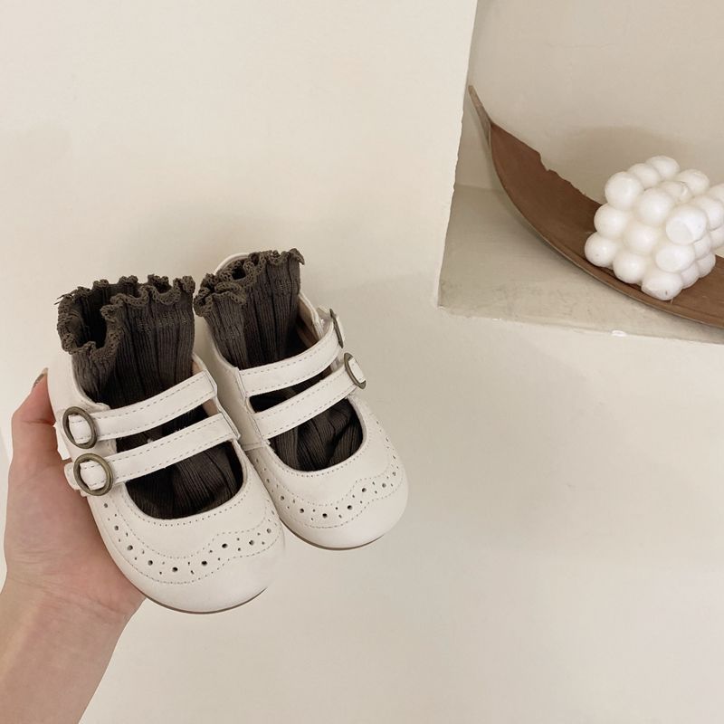 Girls' small leather shoes 2022 spring and autumn new all-match children's foreign style female baby princess shoes soft bottom children's single shoes