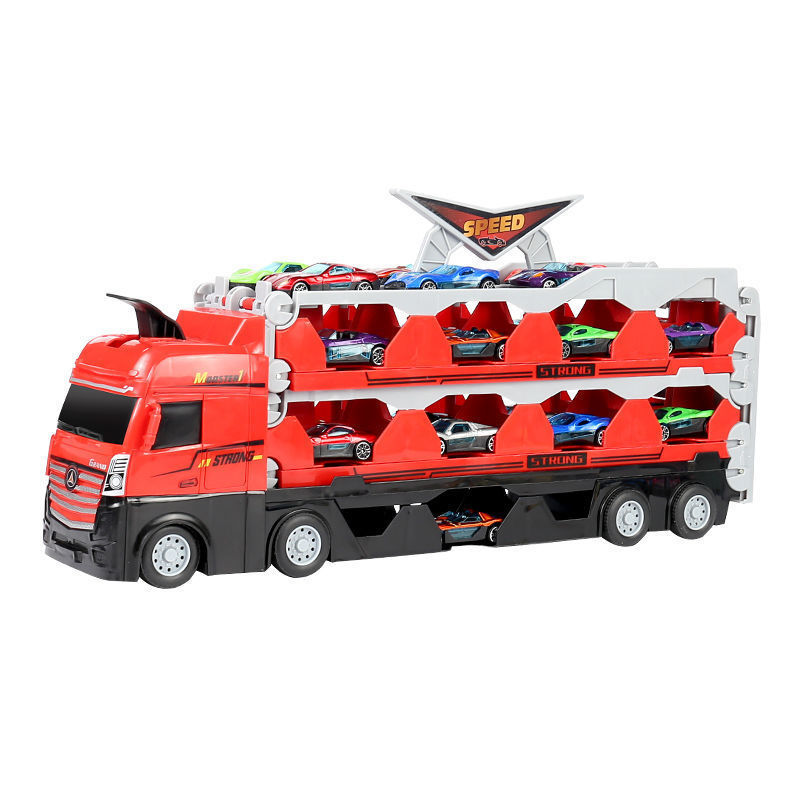 合金收纳货柜工程车变形大卡车儿童运输折叠轨道弹射汽车男孩玩具