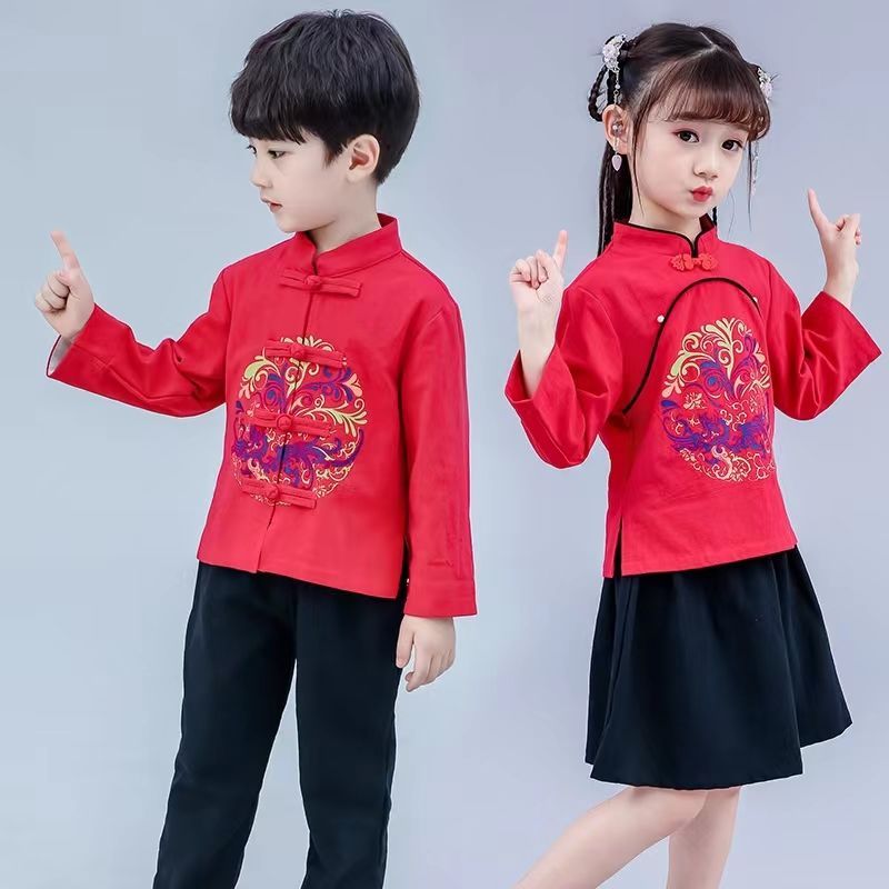 兒童表演出服男女中秋節大合唱國學古裝舞蹈服小學生幼兒園中國風