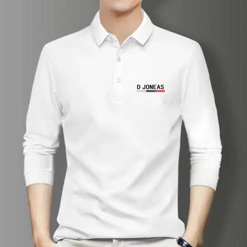 New middle-aged and young men's Polo shirt long-sleeved autumn and winter T-shirt large size logo logo stand-up collar button fashion business casual