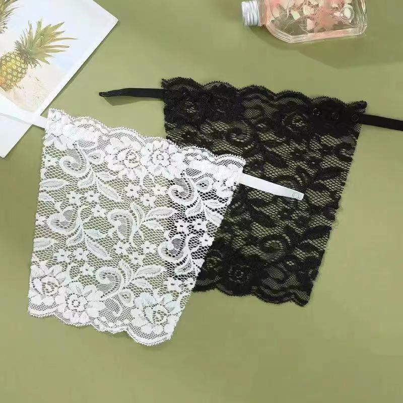女士雷絲抹胸防走光神器精緻短款隱形蕾絲花邊一片式摭胸無痕胸擋