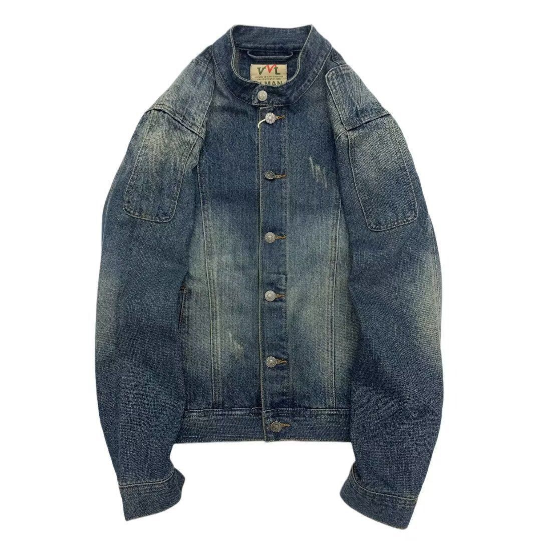 Slim Denim Short Jacket Men's Washed Old Patch Youth American Workwear Cotton Korean Style Autumn Stand Collar Jacket