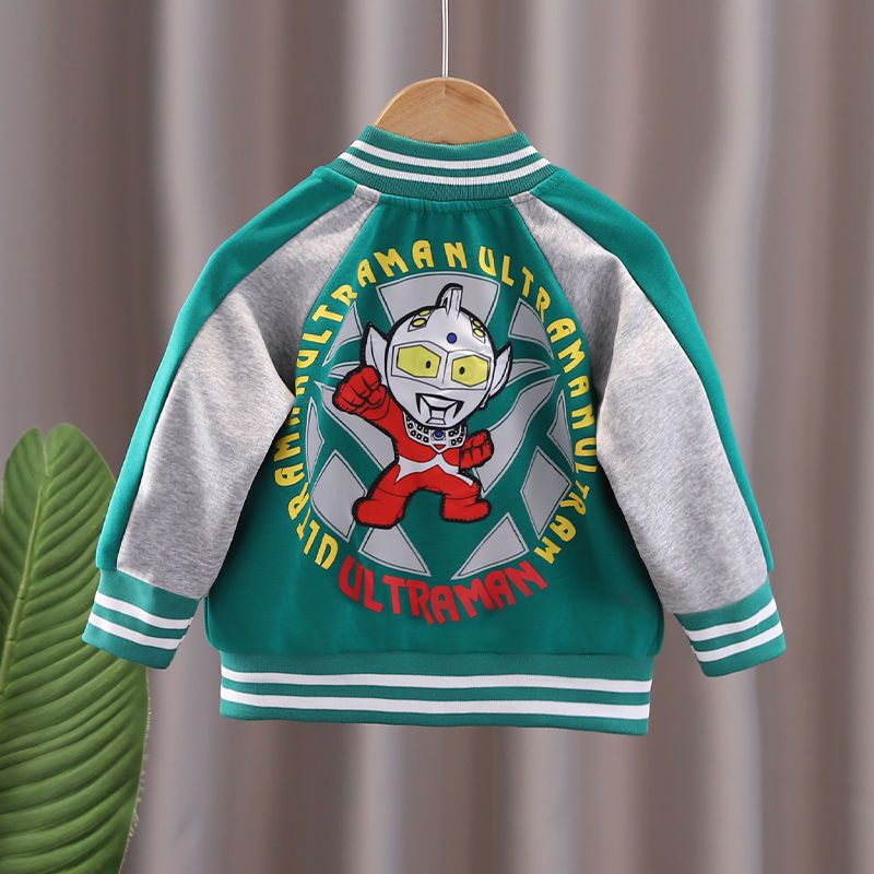 男童棒球服外套春秋款兒童奧特曼衣服男孩帥氣時髦秋裝夾克寶寶潮
