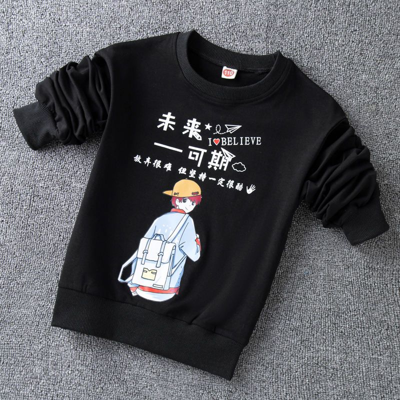 Boys' sweatshirts spring and autumn  new children's bottoming shirts, medium and large children's autumn clothes, loose long-sleeved T-shirts, trendy tops