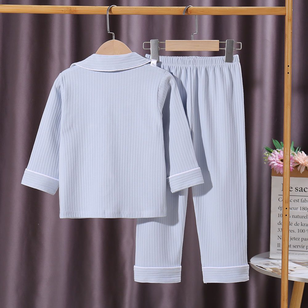 100% Cotton Type A Spring and Autumn Long Pajamas Sets Men's and Women's Children's Homewear Girls Cotton Home Sets