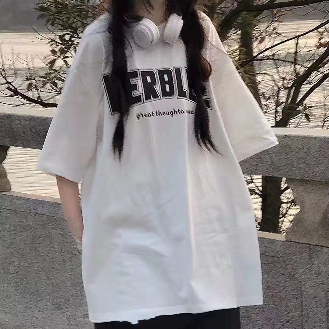 100%純棉短袖白色t恤女學生2022夏新款設計感寬鬆慵懶風半袖上衣