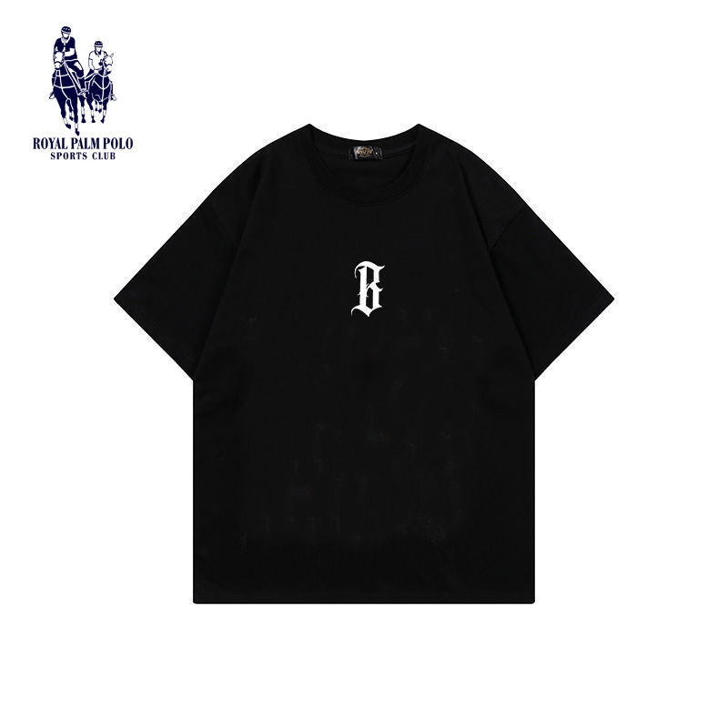 ROYAL PALM POLO夏季基礎字體印花短袖t恤男新款美式高街潮牌半袖