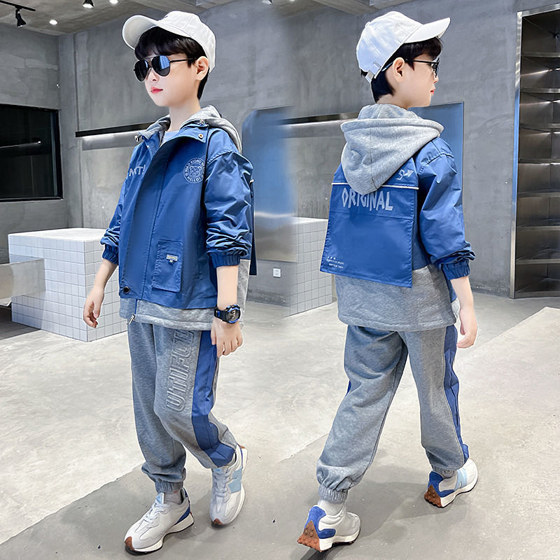 男童秋装套装2022新款韩版中大儿童长袖外套春秋帅气运动裤衣服潮