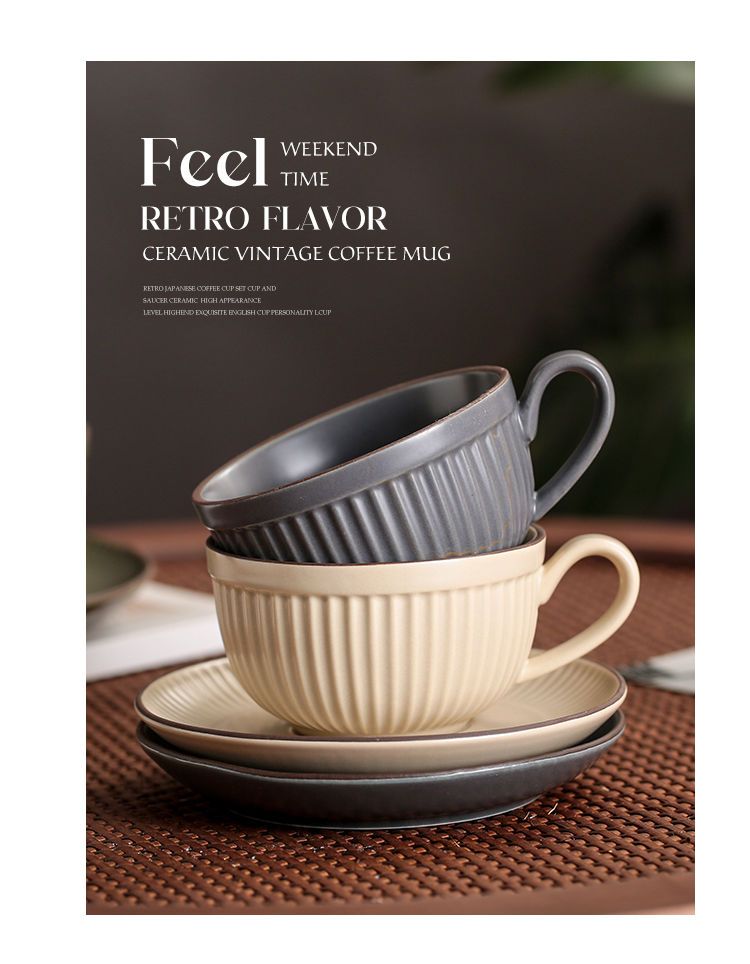 European Small Luxury Coffee Saucer Spoon Hanging Ear Ins Style Ceramic Latte Art Afternoon Tea Cup Set_voghion.com