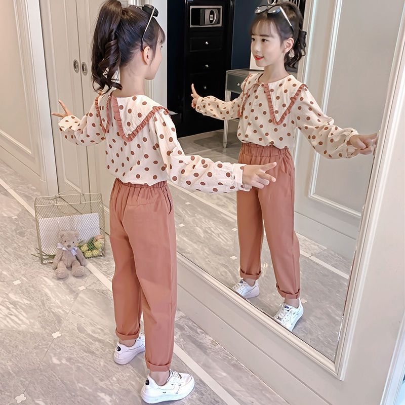 女童秋装套装2022新款儿童装网红洋气大童春秋时髦女孩衣服两件套
