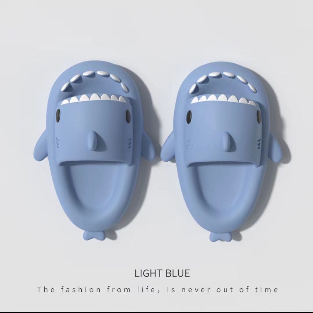 New upgrade shark slippers ins wind dormitory big boy Qin Xiaoxian wear-resistant non-slip couple slippers of the same style