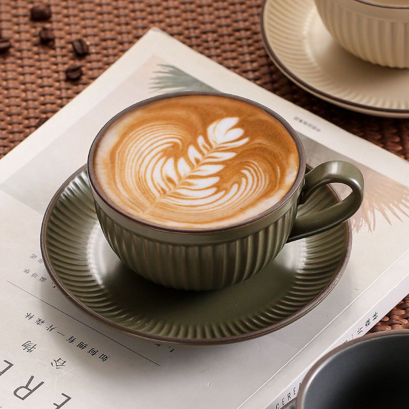 European Small Luxury Coffee Saucer Spoon Hanging Ear Ins Style Ceramic Latte Art Afternoon Tea Cup Set_voghion.com