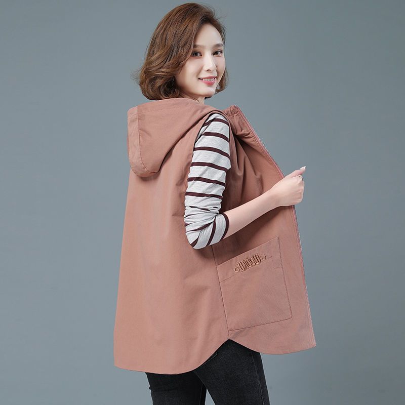 Extra-large size mid-length vest women's 2022 new Korean version is thin and fashionable sleeveless loose jacket to cover the meat vest tide