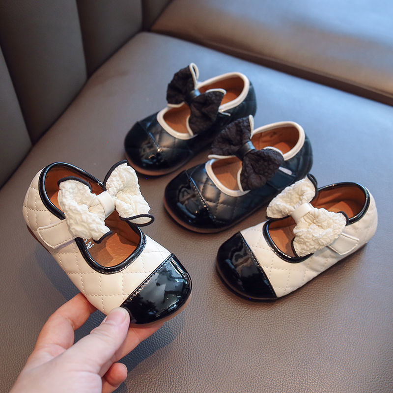 Girls' shoes leather shoes 2022 spring and autumn new British black big children's soft-soled single shoes baby children's leather princess shoes