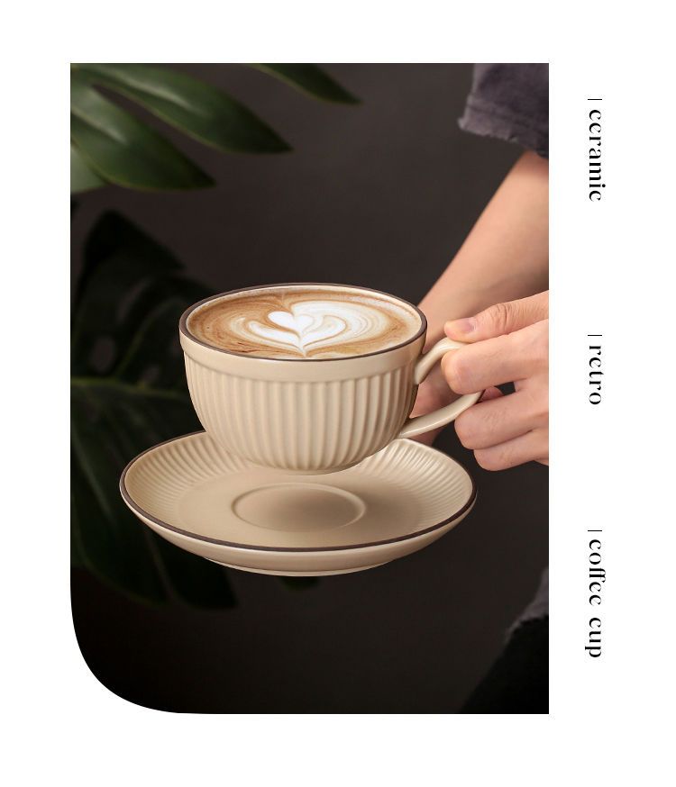 European Small Luxury Coffee Saucer Spoon Hanging Ear Ins Style Ceramic Latte Art Afternoon Tea Cup Set_voghion.com