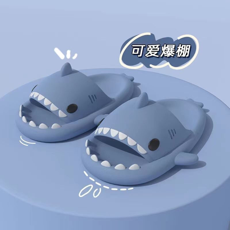 New upgrade shark slippers ins wind dormitory big boy Qin Xiaoxian wear-resistant non-slip couple slippers of the same style