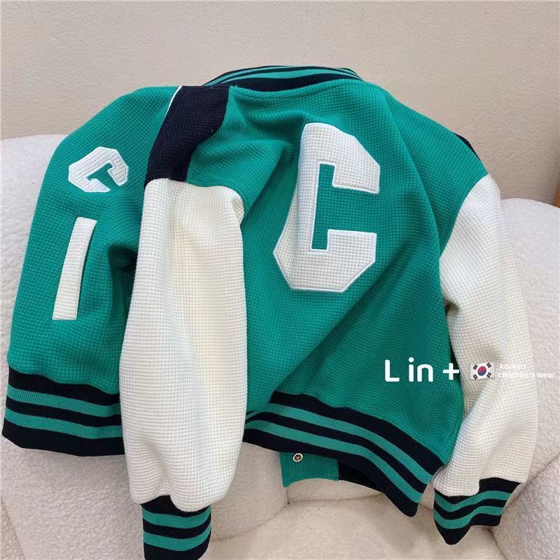 Children's baseball uniform  spring new foreign style fashionable boys and girls sports fried street jacket spring and autumn tops