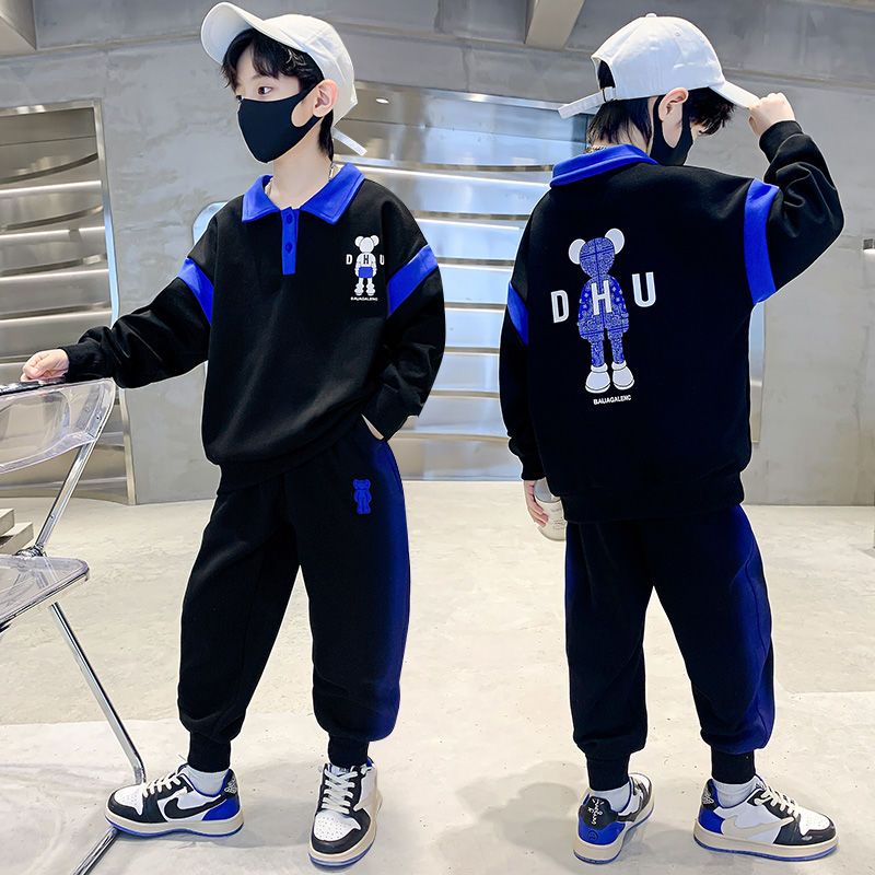 兒童裝男童衛衣套裝秋裝2022新款中大童帥氣男孩春秋休閒洋氣運動