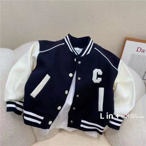 Children's baseball uniform  spring new foreign style fashionable boys and girls sports fried street jacket spring and autumn tops