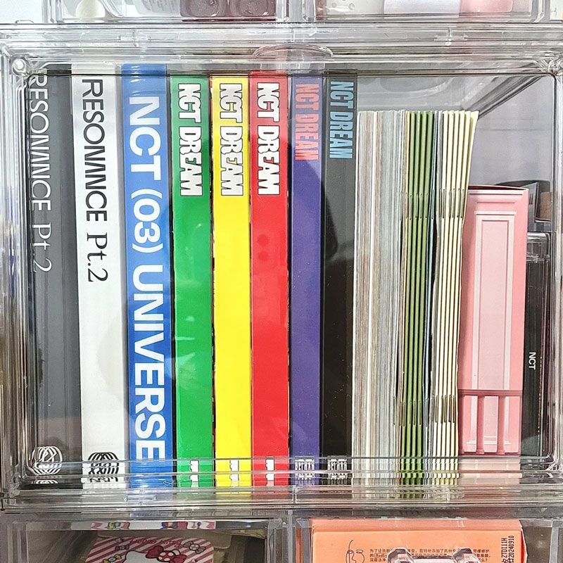 专辑收纳盒储物盒周边pb收纳整理盒cd盒小卡展示架亚克力透明防尘