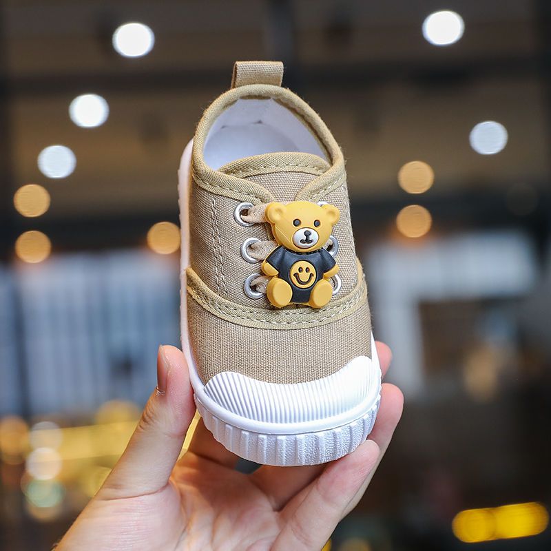 Autumn men's and women's baby shoes children's breathable canvas shoes 2-5 years old children's single shoes soft bottom toddler shoes mid-children's board shoes