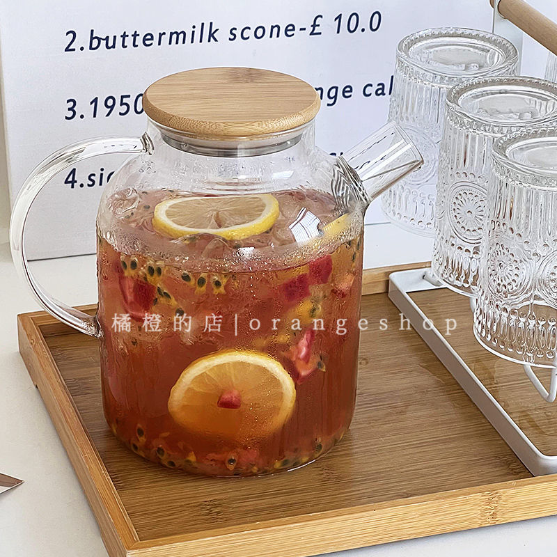 耐热大容量玻璃冷凉水壶套装泡水果茶煮茶器家用高硼硅烧水壶