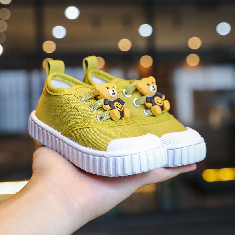 Autumn men's and women's baby shoes children's breathable canvas shoes 2-5 years old children's single shoes soft bottom toddler shoes mid-children's board shoes