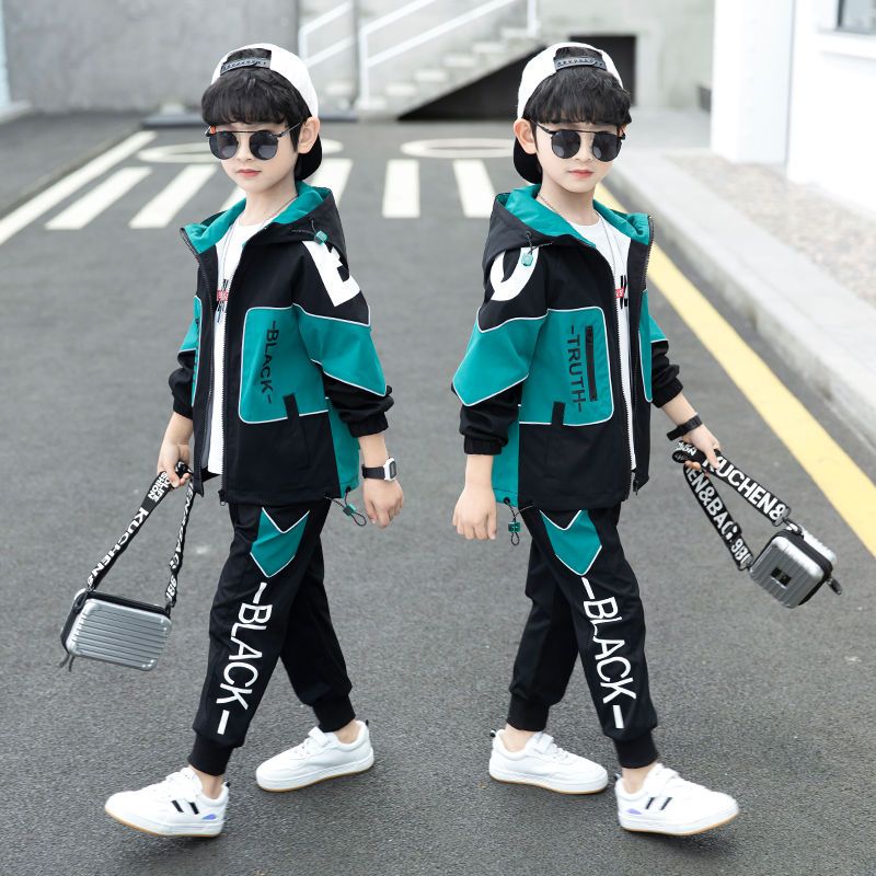 男童春秋裝套裝2022新款帥氣中大兒童衣服秋季運動洋氣網紅時髦潮