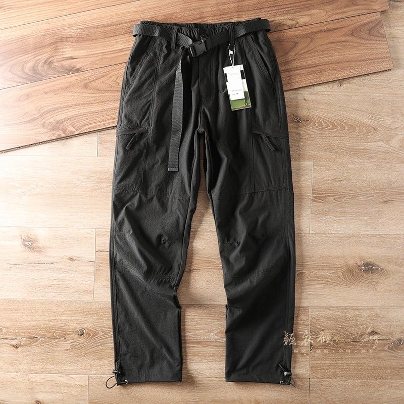 Exported to Germany! Outdoor windproof and waterproof spring and autumn men's thin soft shell pants, straight casual pants, multi-bag overalls