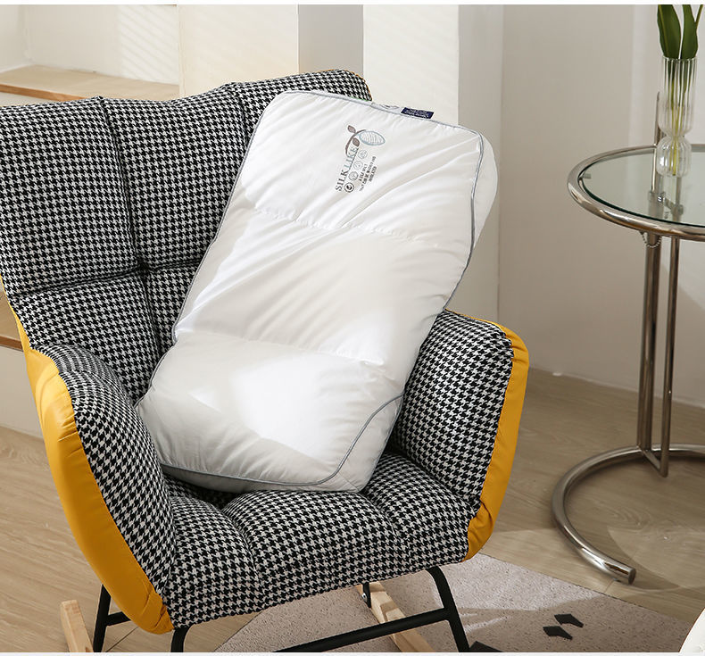 棉类蚕丝超柔护颈枕头枕芯一只单人枕头芯助睡眠舒适枕头芯一对