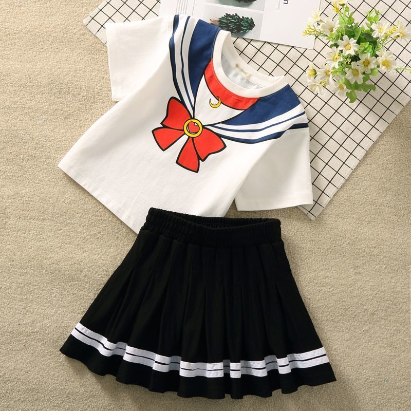 Anti-lost girls' pleated culottes four seasons children's college style striped dance skirt in big children's foreign style skirt