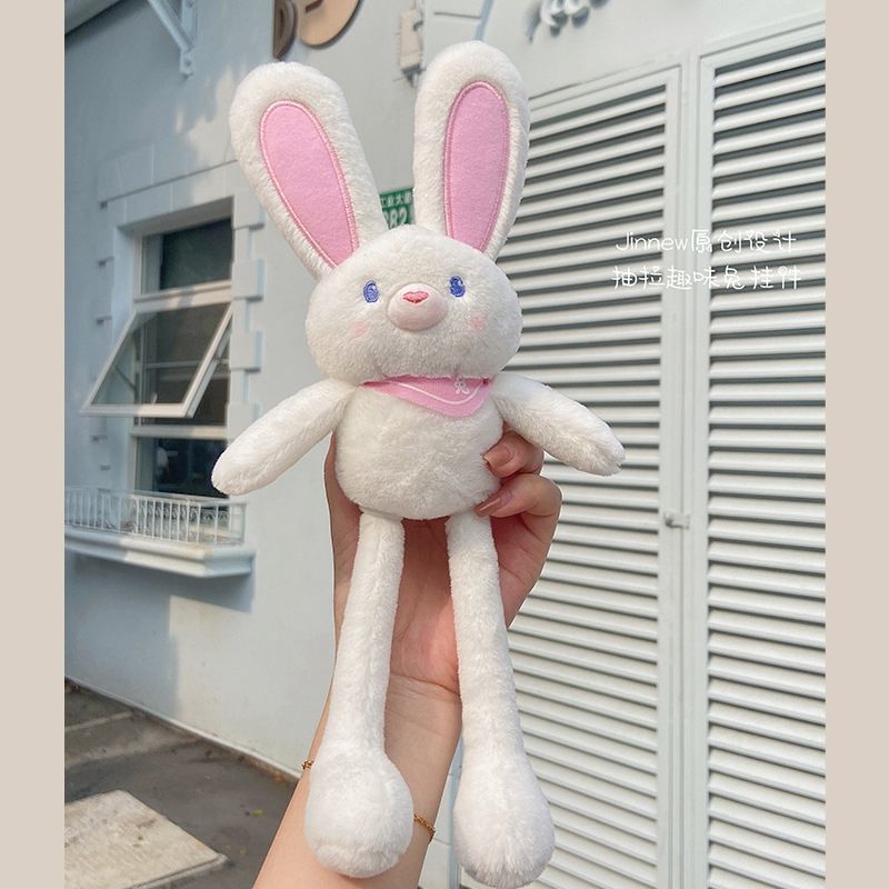 Internet celebrity pull-ear rabbit doll plush toy keychain stretch shrink rabbit pendant doll
