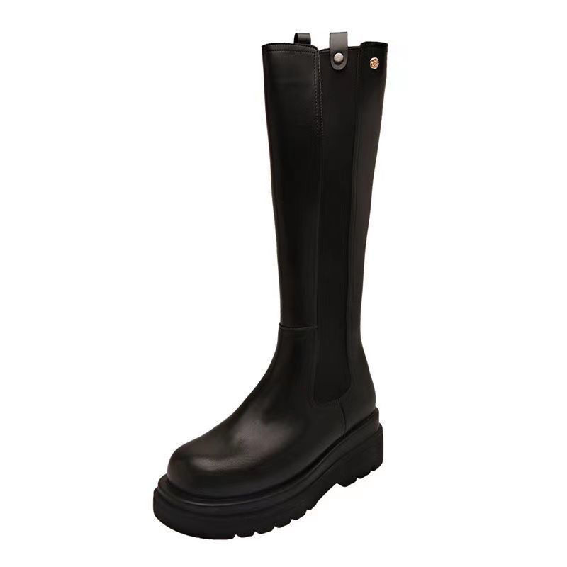 Big tube around knight boots women's thick legs high tube thick bottom small boots suitable for thick legs big size boots spring and autumn