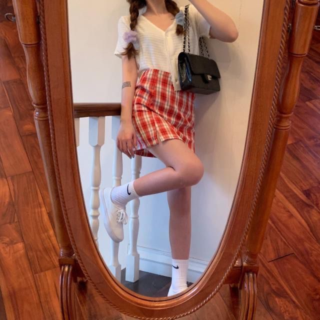 Plaid Skirt Summer 2022 New Skirt High Waist Retro Skirt Half Skirt Women's Slim Versatile A-Line Skirt Short Skirt