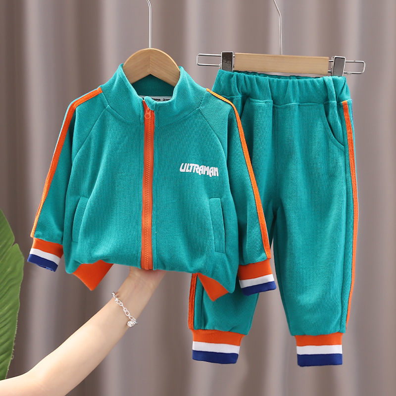 奥特曼套装儿童2022新款网红炸街帅气秋季拉链运动男童两件套装